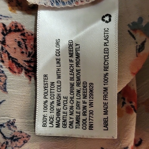 Xhilaration Floral Print Crochet Trimmed Bohemian Kimono Cover Up - Size S - Picture 8 of 8